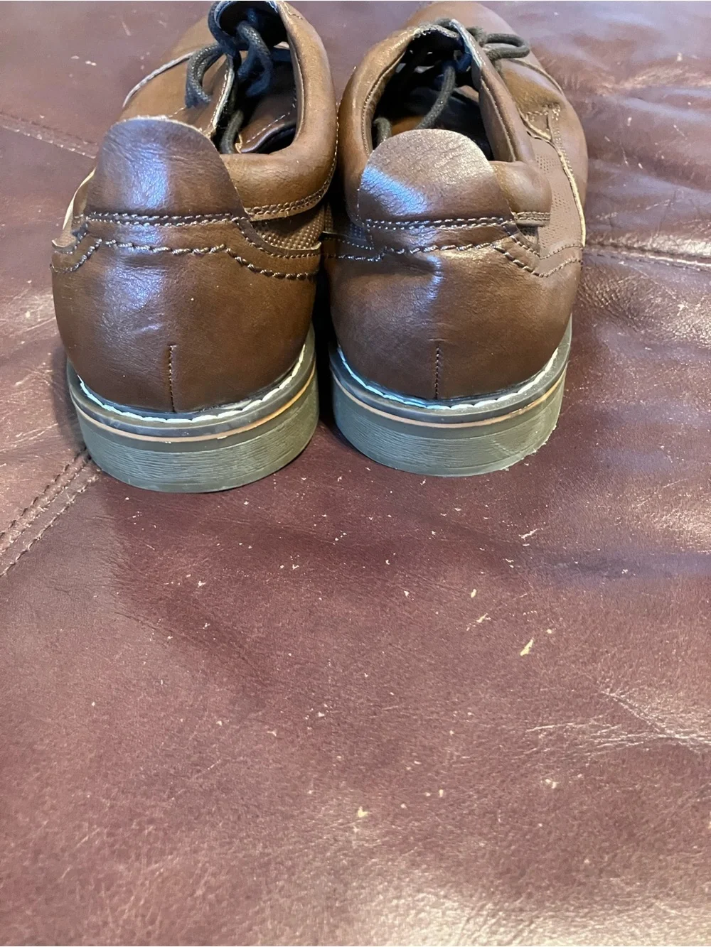 Steve Madden size 5 Brown Leather lace up shoes Kids Teens